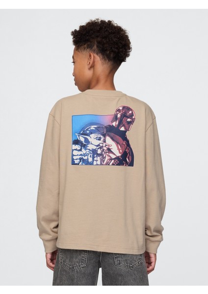 Erkek Çocuk Bej Star Wars Grafikli T-Shirt