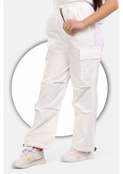 Paraşüt KUMAŞ-%100 Pamuk-Lastikli Stoperli- Kargo Cepli-Diz Katlama Detaylı-Kız Çocuk Pantolonu fiyatları