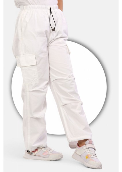 Paraşüt KUMAŞ-%100 Pamuk-Lastikli Stoperli- Kargo Cepli-Diz Katlama Detaylı-Kız Çocuk Pantolonu modelleri