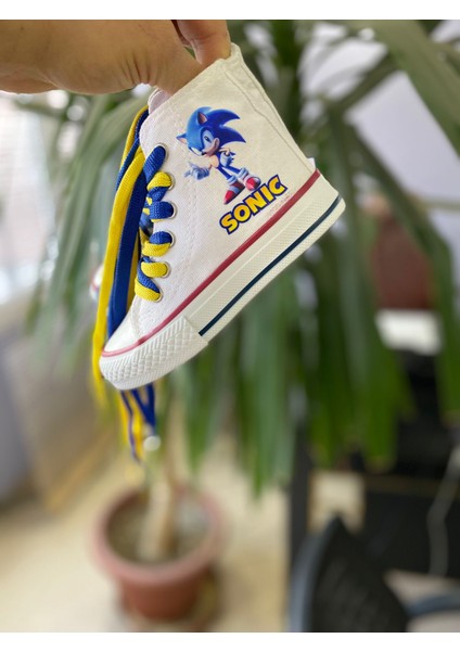 Sonic Baskılı Çocuk Spor Ayakkabı Ortopedik Taban Sneaker