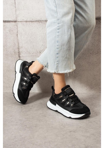 Lawse Kadın Sneakers Bağcıklı Spor Ayakkabı Siyah
