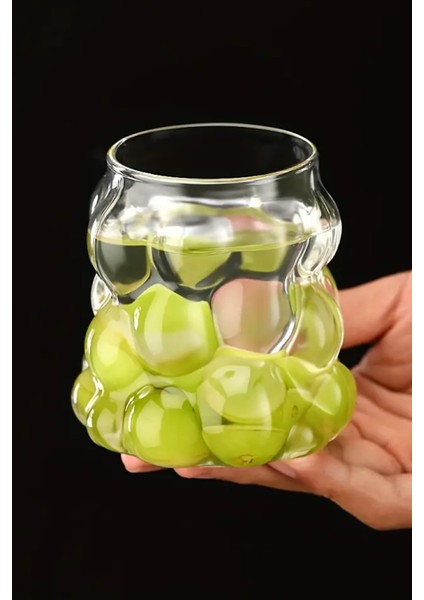 2 Adet Üzüm Bardak Pinterest Model Kahve Bardağı, Espresso Bardağı Soğuk ve Sıcak Kahve Bardağı Cam Pipetli