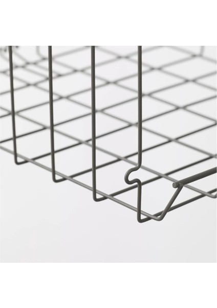 2 Adet Asılabilir Mutfak Dolap Içi Tel Sepet 31X30X18 cm Ikea 2'li Set Metal Raf Içi Organizer Gri Düzenleyici modelleri