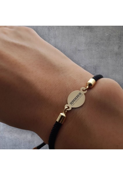 14 Ayar Altın Plakalı Yuvarlak Figürlü Piyano Bilekliği, Müziğin Evrensel Sembolüdür, Gençler ile Ergenler İçin Yaratıcı Bir Hediye! fiyatları