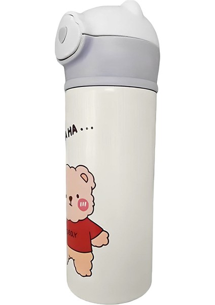304 Çelik Krem Renk 500 ml Pipetli Matara Suluk CIN845BY fırsatları