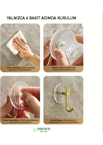 . - Şık ve Zarif, Kendinden Yapışkanlı, Akrilik Askılar - 3’lü Set, Deliksiz Montaj indirimleri