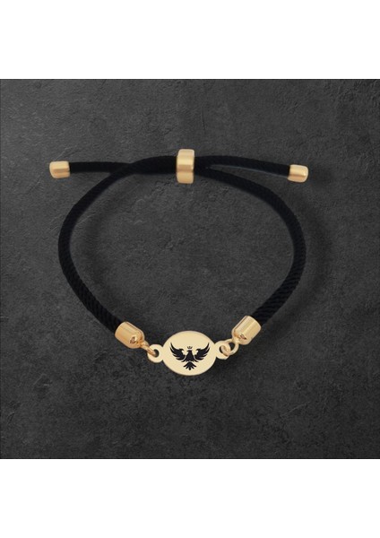 14 Ayar Plakalı Altın Yuvarlak Figürlü Kartal Bilekliği, Güç Simgesi Olarak, Gençler ve Ergenler İçin Gösterişli Bir Hediye!