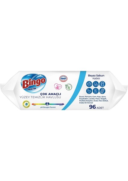 Nessiworld Bingo Yüzey Temizlik Havlusu 96 Adet Beyaz Sabun