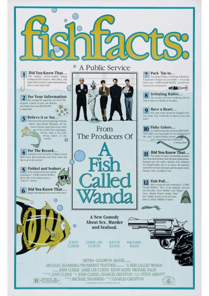A Fish Called Wanda (1988) ( Folyo ) - Afiş - POSTER-1083 ( 70 cm x 100 cm )
