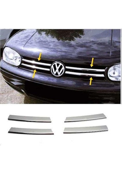 Volkswagen Golf Uyumlu 4 Ön Panjur Krom