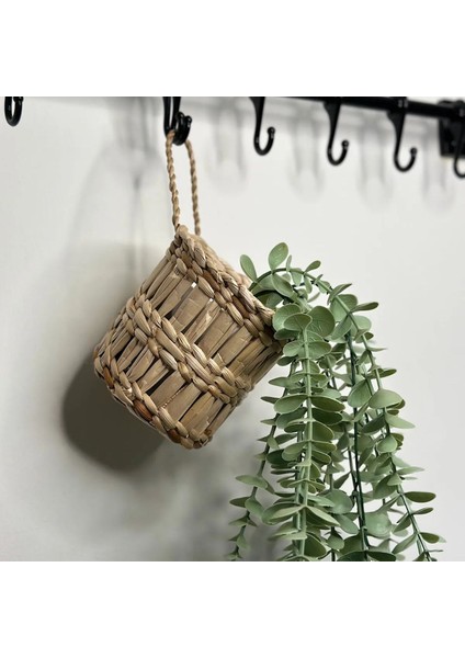 Dekoratif Çok Amaçlı Doğal El Yapımı Hasır Saksı Sepet / 10X10CM fiyatları