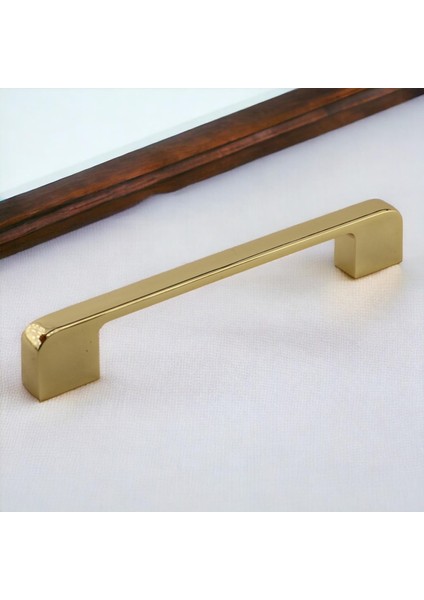 10 Adet Arel Kulp Mobilya Mutfak Dolabı Çekmece Dolap Kulp Kapak Kulpu Gold Altın 128 mm Metal