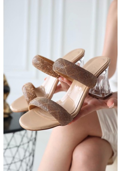 Omella Bakır Rugan Şeffaf Topuklu Terlik fiyatları