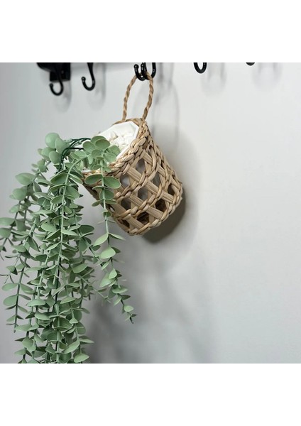 Dekoratif Çok Amaçlı Doğal El Yapımı Hasır Saksı Sepet / 10X10CM fırsatları