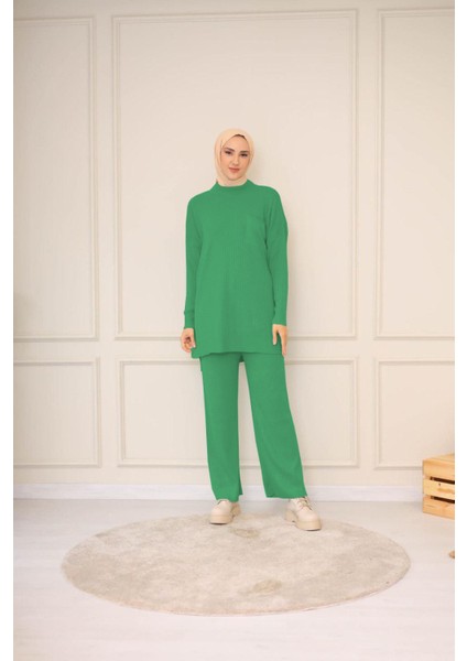 Fitilli Pantolonlu Triko Takım
