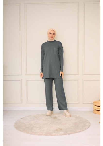 Fitilli Pantolonlu Triko Takım