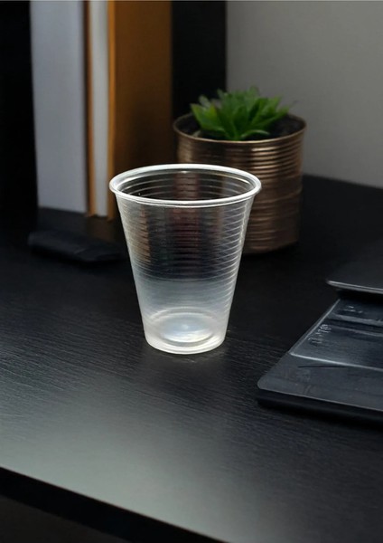 100 Adet Plastik Bardak Şeffaf Otomat Bardağı 180 cc Pet Bardak