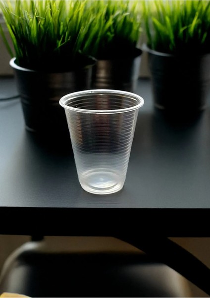100 Adet Plastik Bardak Şeffaf Otomat Bardağı 180 cc Pet Bardak