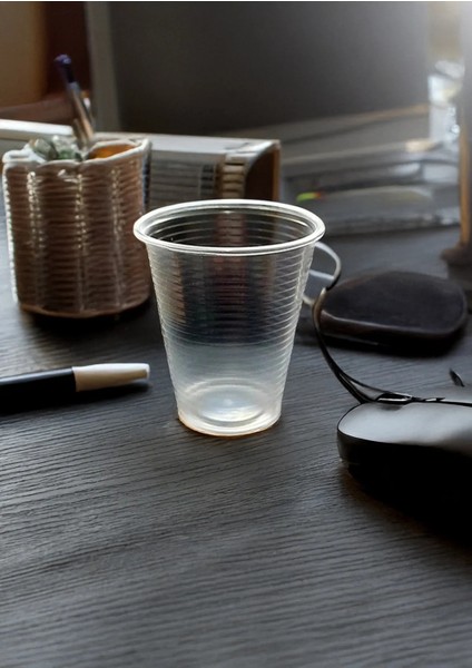 100 Adet Plastik Bardak Şeffaf Otomat Bardağı 180 cc Pet Bardak