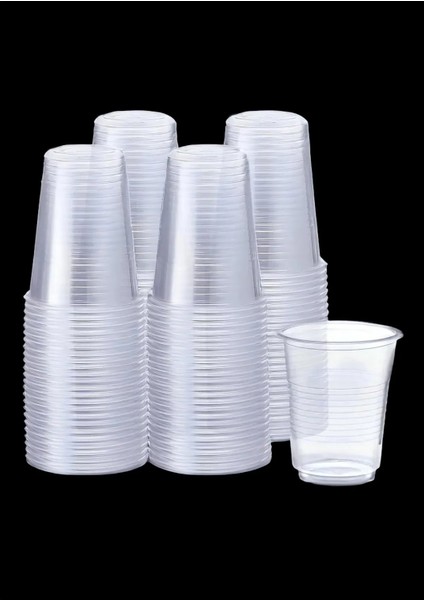 100 Adet Plastik Bardak Şeffaf Otomat Bardağı 180 cc Pet Bardak