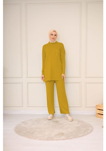Fitilli Pantolonlu Triko Takım