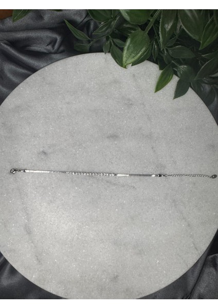 Mini Taşlı Silver Bileklik