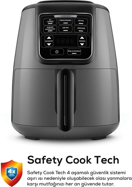 3 Ü 1 Arada, Ev Yemeği, Közleme, Fırın, Izgara Sulu Yemek Fonksiyonlu Premium Airfryer + Mutfak Tartısı