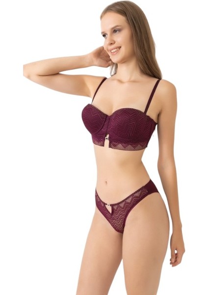 Iç Giyim Kadın Straplez Dantel Detaylı Destekli Sütyen Takımı 2020