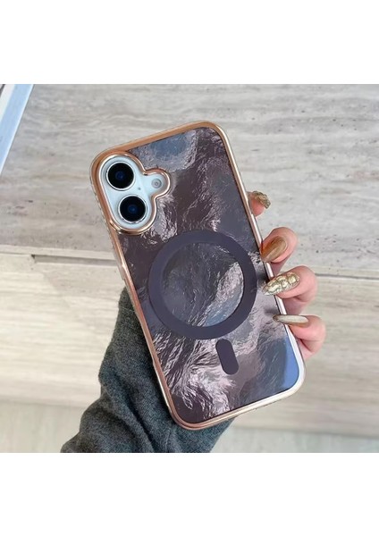 iPhone 13 Kılıf Magsafe Buzul Hologram Tam Koruma Case