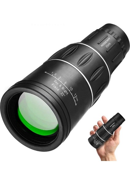 16x52 Optik Lens Monoküler Teleskop Dürbün, Gece Görüşlü Avcılık Ve Kamp Dürbünü + Saklama Kılıfı