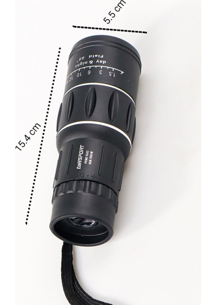 16x52 Optik Lens Monoküler Teleskop Dürbün, Gece Görüşlü Avcılık Ve Kamp Dürbünü + Saklama Kılıfı