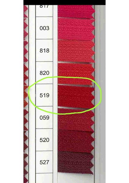 25 cm 1 Adet Ince Diş Plastik Fermuar Altın Başlıklı Ykk Fermuar Kırmızı Renk