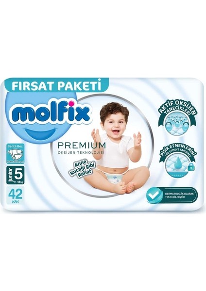 Nessiworld Molfix Premium Bebek Bezi Fırsat Paketi 5 Beden 11-18 kg 42 Adet