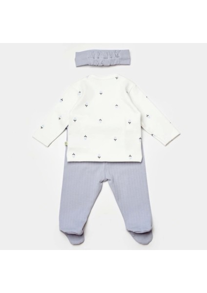 Nessiworld Bibaby Biorganic Love Floral 3 Parça Zıbın Seti 73346 Ekru Lila fiyatları