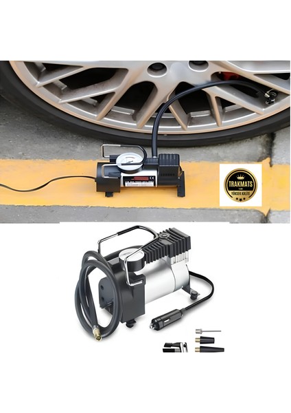 12V Metal Hava Kompresörü - 150 Psı, Güçlü Performans, Taşınabilir ve Çok Amaçlı Oto Lastik Şişirme Cihazı, Bisiklet, Bot ve Top Şişirme
