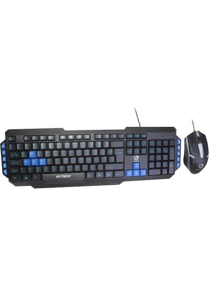Hyk-46 Combo Siyah USB Mavi Tuşlu Q Gaming Oyuncu Klavye Mouse Set