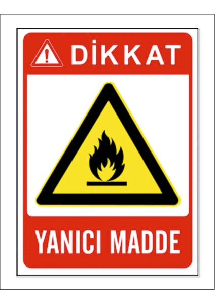 Dikkat Yanıcı Madde Levha 20X30CM 35X50CM Pvc Foreks