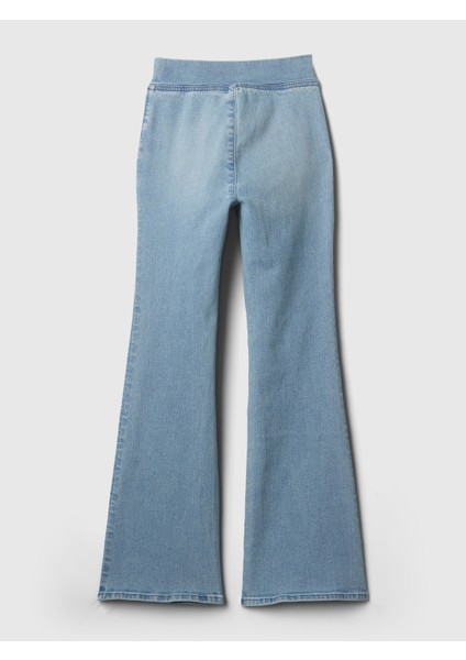 Kız Çocuk Mavi High Rise Flare Jegging Pantolon