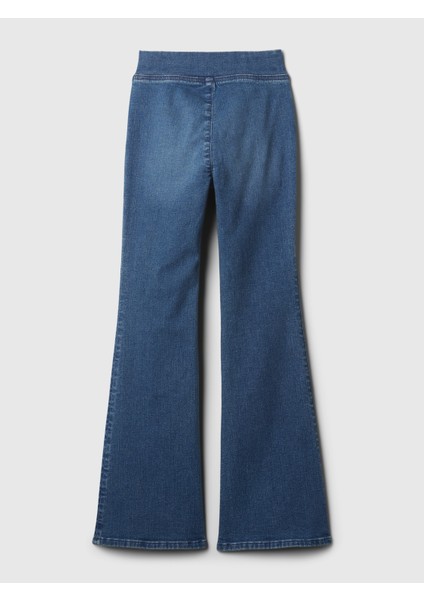 Kız Çocuk Mavi High Rise Flare Jean Pantolon
