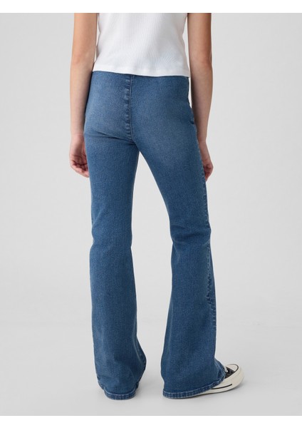 Kız Çocuk Mavi High Rise Flare Jean Pantolon