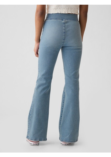 Kız Çocuk Mavi High Rise Flare Jegging Pantolon indirimleri