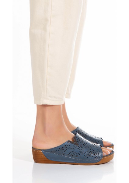 Hakiki Deri Dolgu Taban Topuksuz Kadın Terlik fiyatları