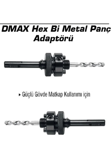 Matkap Ucuna Takılan Hex Bi Metal Panç Adaptörü Hex 14-29 mm