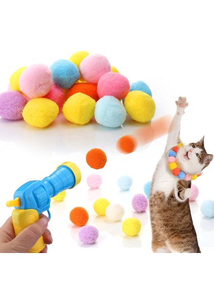 Tineke İnteraktif Kedi Oyun Tabancası – 3 Adet Peluş Top ile Eğlenceli Oyun