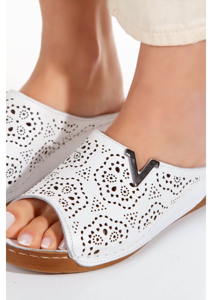 Hakiki Deri Dolgu Taban Topuksuz Kadın Terlik fiyatları