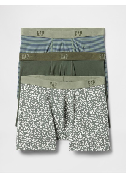 Erkek Yeşil 3'lü Brief Boxer Seti