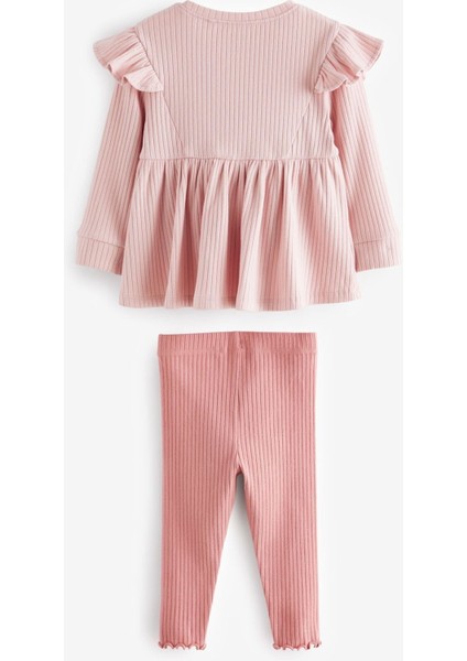 Pamuklu Pembe Uzun Kollu Fitilli Alt Üst Takım fiyatları