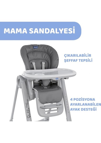 Nessiworld Chicco Polly Magic Relax Mama Sandalyesi Grey Melange