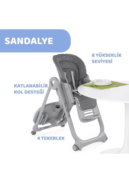 Nessiworld Chicco Polly Magic Relax Mama Sandalyesi Grey Melange