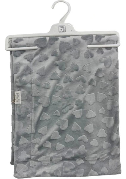 Jacquard Heart 82 x 90 cm Battaniye 64727 Gri